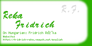 reka fridrich business card